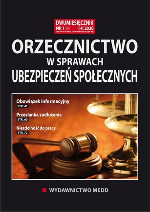 Orzecznictwo w sprawach ubezpieczeń społecznych 1/2020