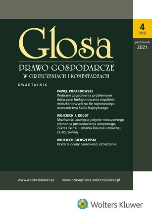 Glosa - Prawo Gospodarcze w Orzeczeniach i Komentarzach 4/2021