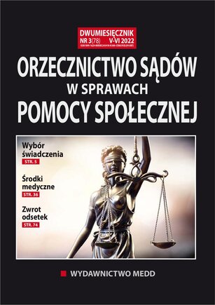 Orzecznictwo sądów w sprawach pomocy społecznej 3/2022