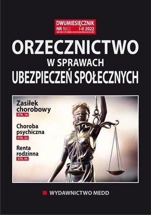 Orzecznictwo w sprawach ubezpieczeń społecznych 1/2022