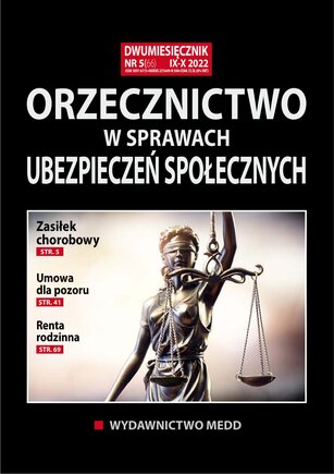 Orzecznictwo w sprawach ubezpieczeń społecznych 5/2022