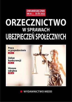 Orzecznictwo w sprawach ubezpieczeń społecznych 6/2022