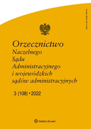 Orzecznictwo Naczelnego Sądu Administracyjnego i WSA 3/2022