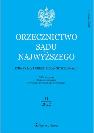 Orzecznictwo Sądu Najwyższego. Izba Pracy 11/2022