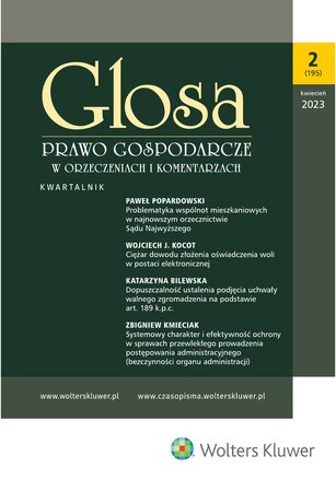 Glosa - Prawo Gospodarcze w Orzeczeniach i Komentarzach 2/2023