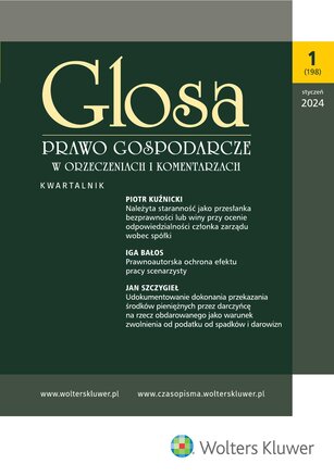 Glosa - Prawo Gospodarcze w Orzeczeniach i Komentarzach 1/2024