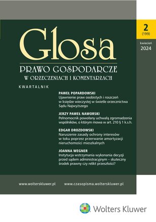 Glosa - Prawo Gospodarcze w Orzeczeniach i Komentarzach 2/2024